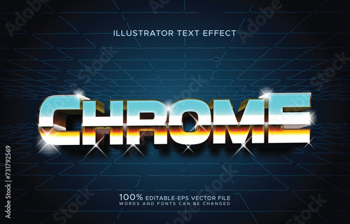 retro vintage chrome text effect