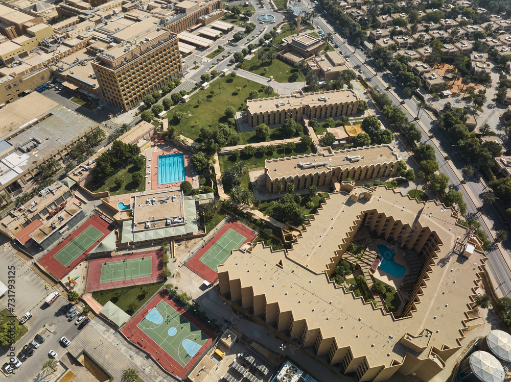 An aerial view of a city Riyadh