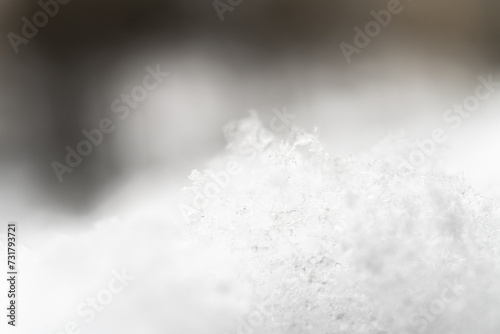 Snow texture with snowflakes and ice crystals