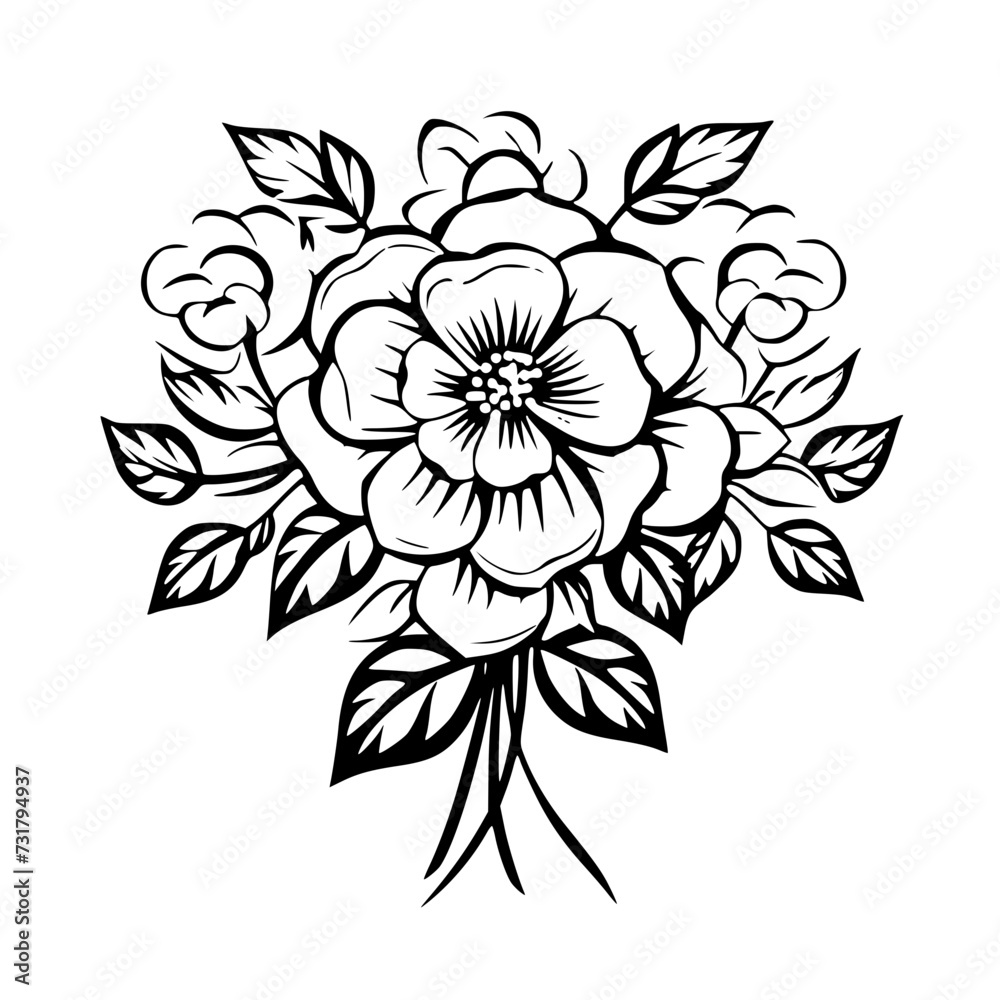 Silhouette rose, rose vector, flower svg, vector flower, herb, branch, line art, outline, eps, png, svg, flower, floral, vector, nature, leaf, rose, illustration, plant, design, vintage, pattern, 