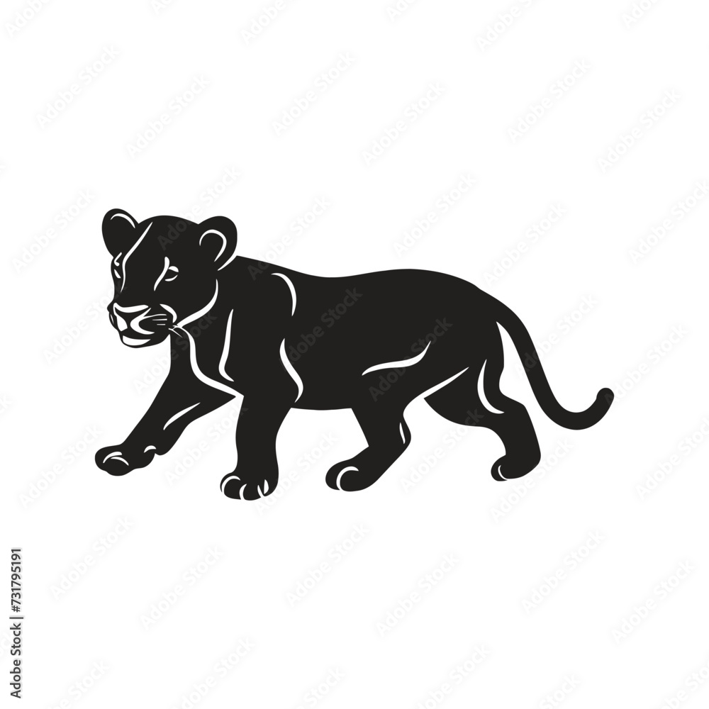 lion cub vector silhouette