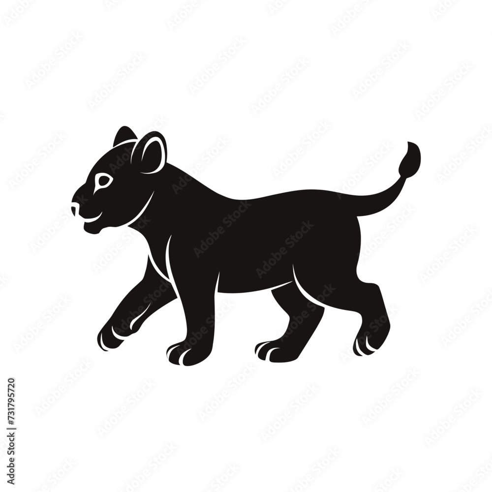 Obraz premium lion cub vector silhouette