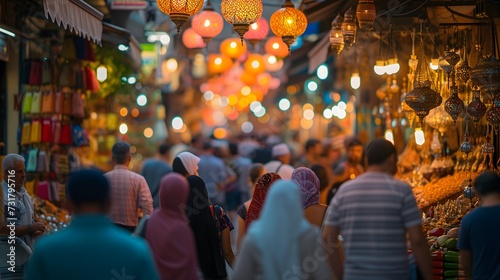 lively Ramadan bazaar market photo