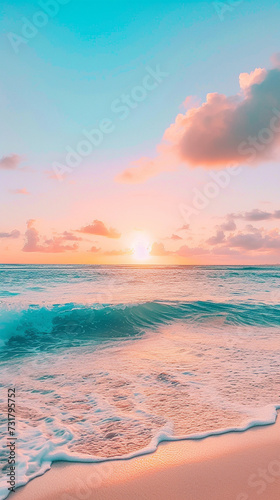  beach and the ocean at sunset