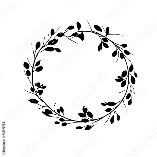 Wallpaper Mural frame, flower, floral, design, vector, pattern, illustration, decoration, art, ornament, border, leaf, vintage, nature, plant, element, decor, black, ornate, swirl, branch, silhouette, decorative, sty Torontodigital.ca