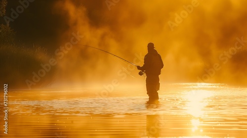 man fishing in the river
