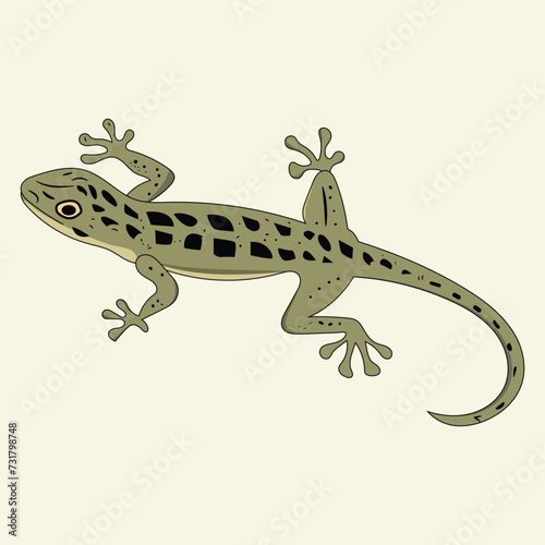 Vector cute cartoon gecko lizard illustration 