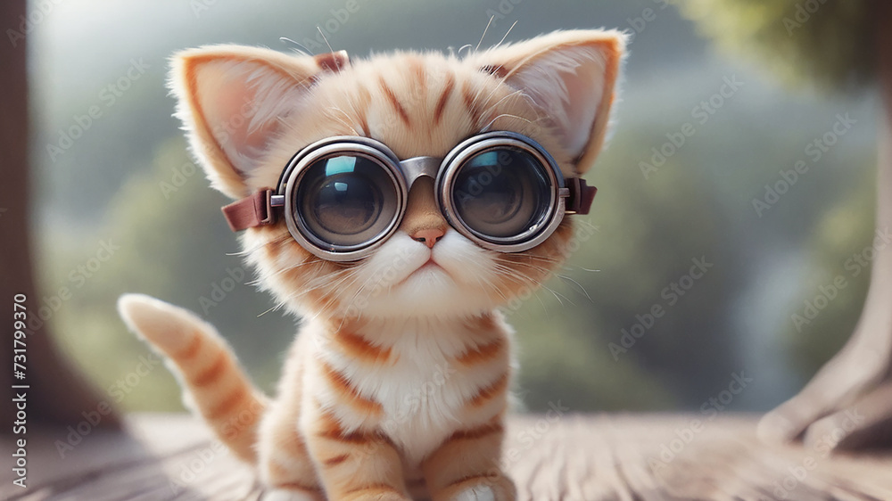 Cat with a sunglasses