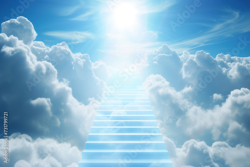 Stairway to heaven against blue sky