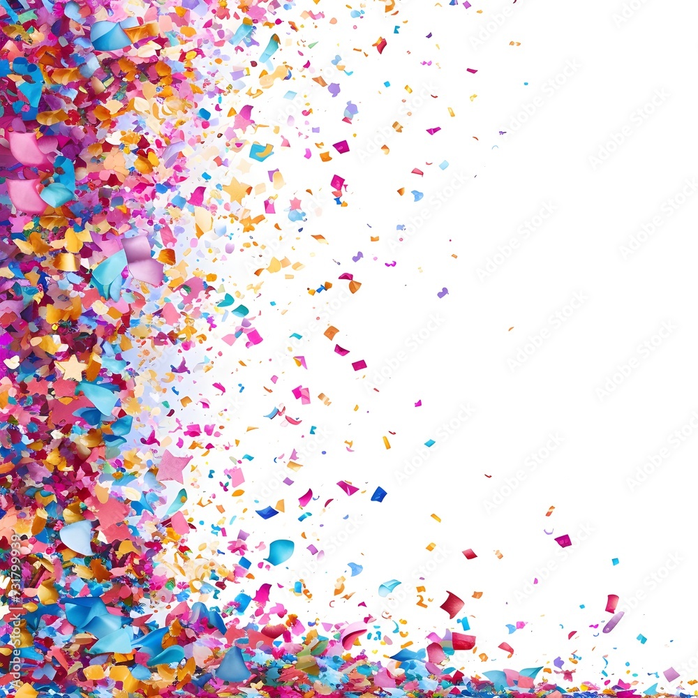 a colorful background with confetti on a white background and a colorful confetti in the image