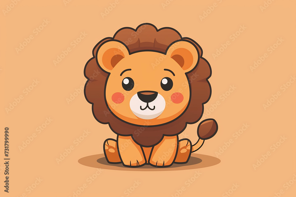 Flat logo of Vector baby Lion illustration vector Flat logo of Vector baby Lion illustration vector