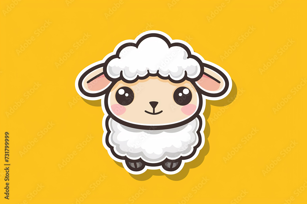 Logo white baby sheep illustration vector Logo white baby sheep illustration vector