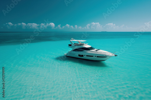 Elegant yacht in serene sea