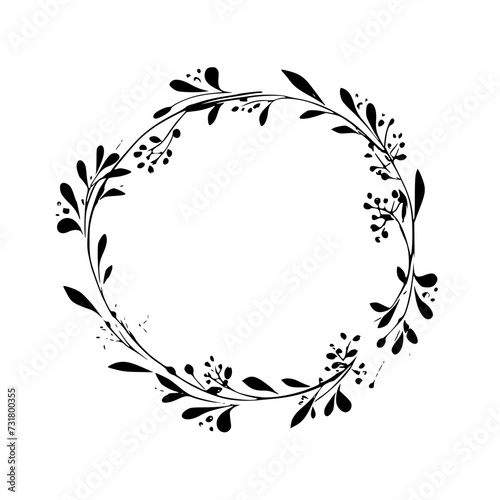 frame  flower  floral  design  vector  pattern  illustration  decoration  art  ornament  border  leaf  vintage  nature  plant  element  decor  black  ornate  swirl  branch  silhouette  decorative  sty