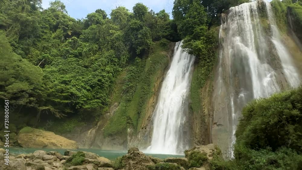 The nature beauty of the cikaso waterfall river in the middle of a magical forest Sukabumi, Indonesia The nature beauty of the cikaso waterfall river in the middle of a magical forest Sukabumi, Indonesia