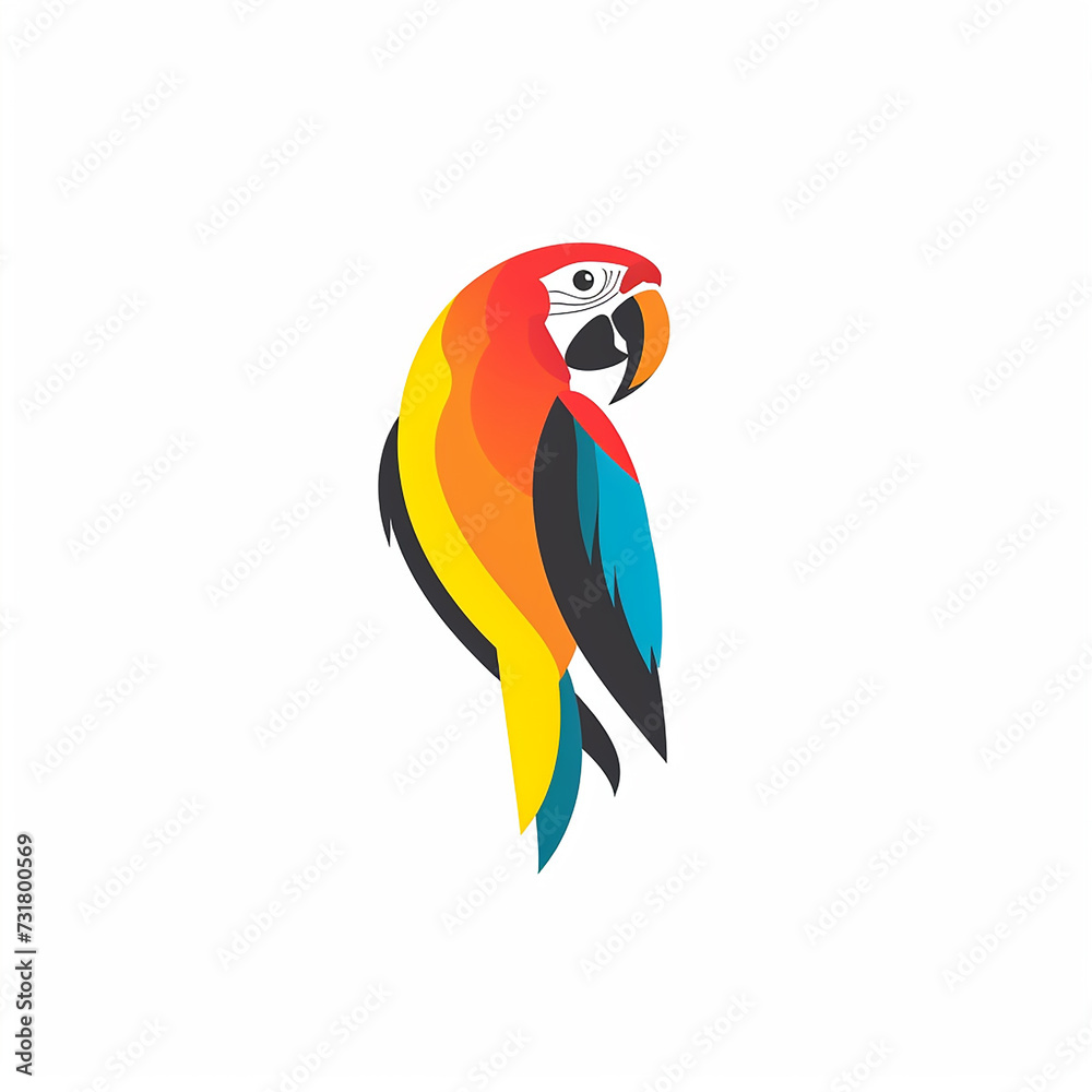 Fototapeta premium Vector abstract parrot illustration vector, logo concept parrot