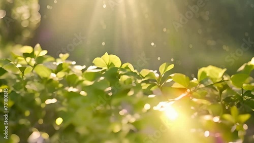 Sunlight Shining Through the Leaves of a Plant Generative AI photo