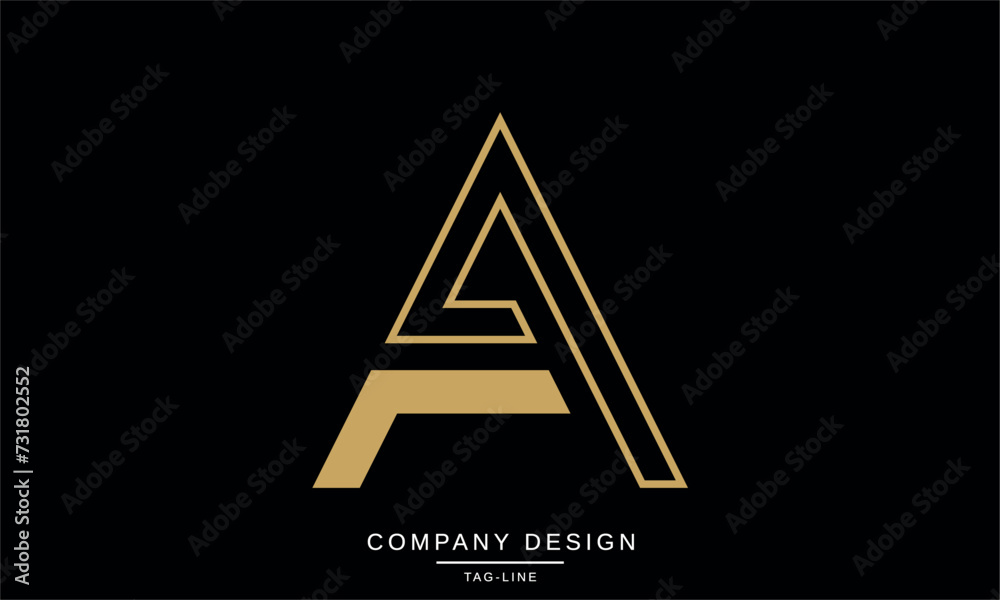 AF, FA Abstract Letters Logo Design Monogram