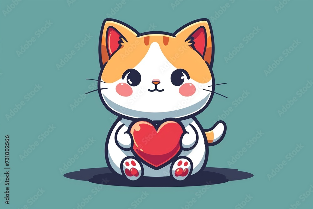 A dynamic anime-style cat logo, exuding energy and playfulness with bold lines and expressive eyes, perfect for a vibrant brand identity