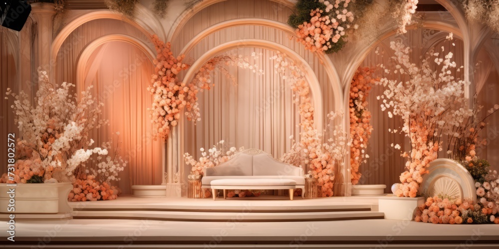 Fototapeta premium Wedding stage backdrop britannia bridal design ideas