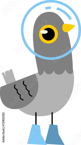 Pigeon Funny Character Illustration © Daffa