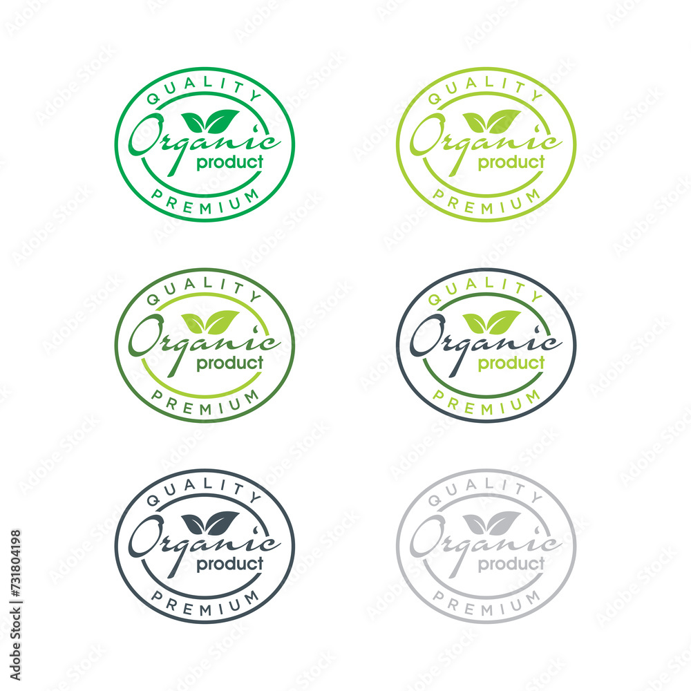 vector pure and natural organic label or badge