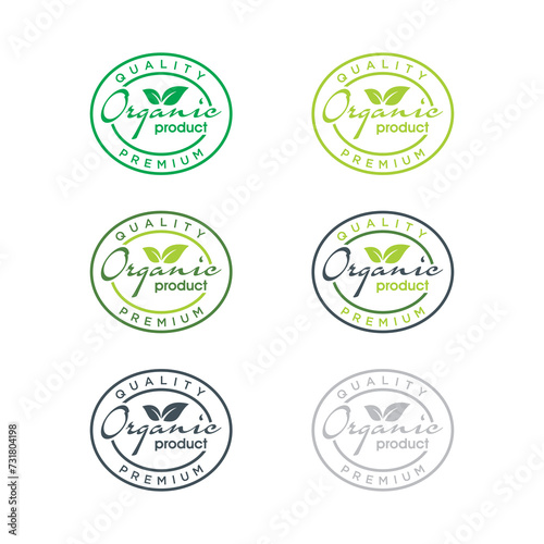 vector pure and natural organic label or badge
