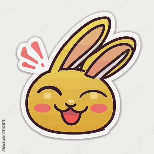 Vector illustration of an adorable orange rabbit set against a pristine white background