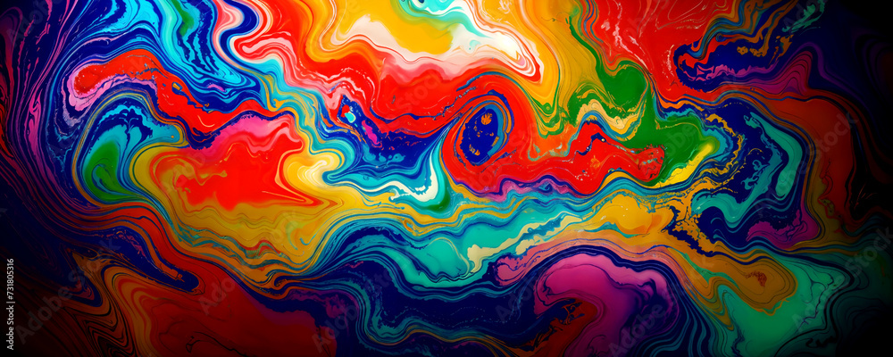 Create a vibrant abstract background with swirling patterns in the style of psychedelic art. Use a colorful palette of neon pink, electric blue, and lime green.