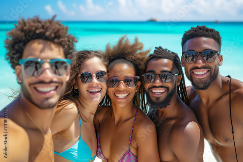 Diverse individuals of all shapes and ethnicities enjoying a day at the beach.