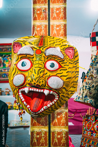Kalia Jagannatha Jagannath Raghurajpur Puri Craft Handicraft Tiger - Paper Mache Mask Wall Hanging 