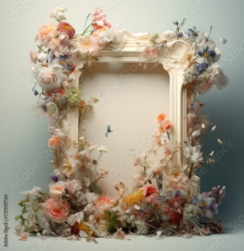 Floral Frame Delight: Collection of Floral Decorated Big Frame Digital Backdrops for Photography

