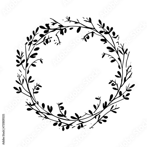 frame  flower  floral  design  vector  pattern  illustration  decoration  art  ornament  border  leaf  vintage  nature  plant  element  decor  black  ornate  swirl  branch  silhouette  decorative  sty