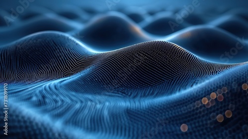 Abstract sound waves ripple across a sleek surface