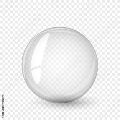 Transparent water bubble. Soap bubble, crystal glass ball. Beauty product, moisture, skincare transparent bubbles top view, scatter splashes