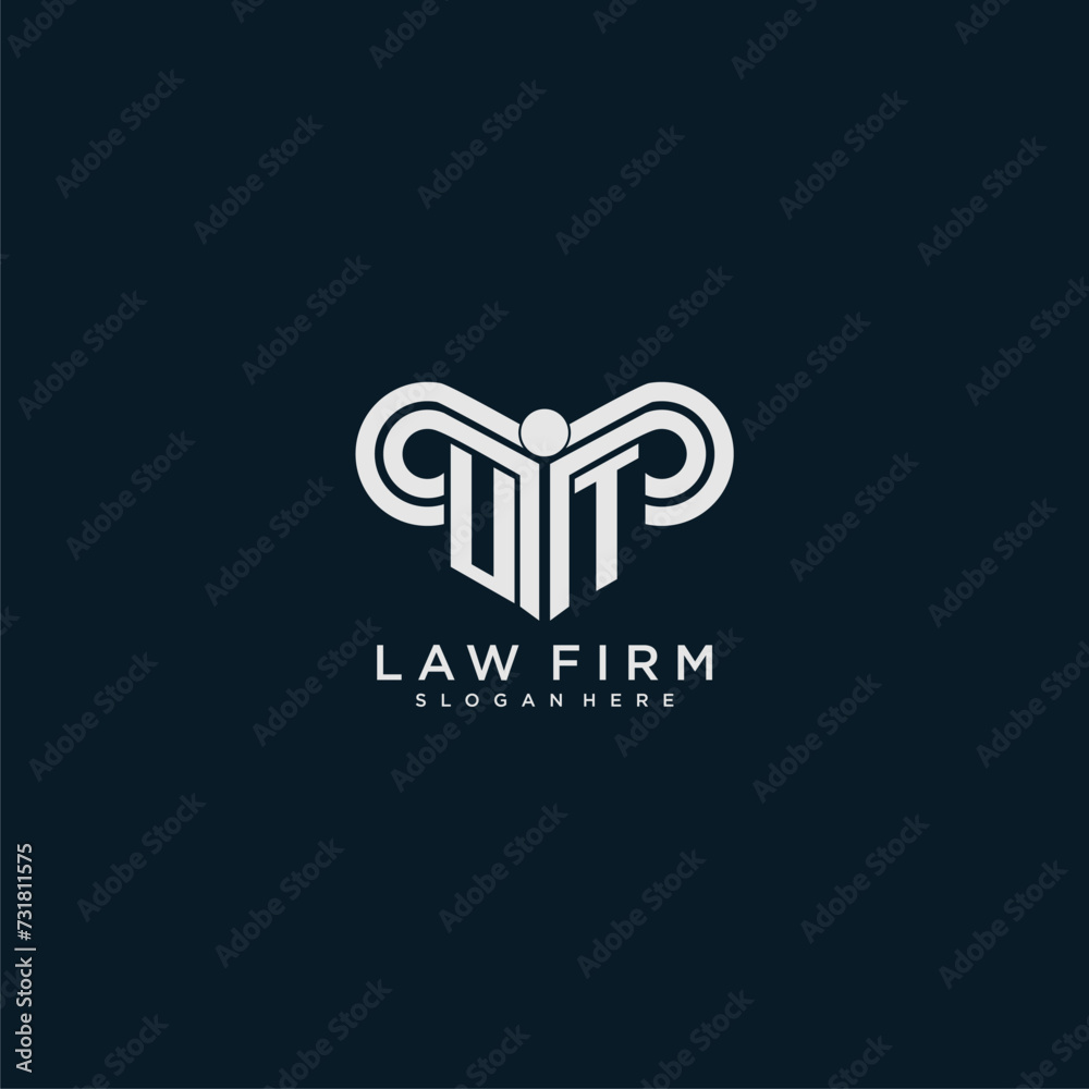 UT initial monogram logo lawfirm with pillar design UT initial monogram logo lawfirm with pillar design