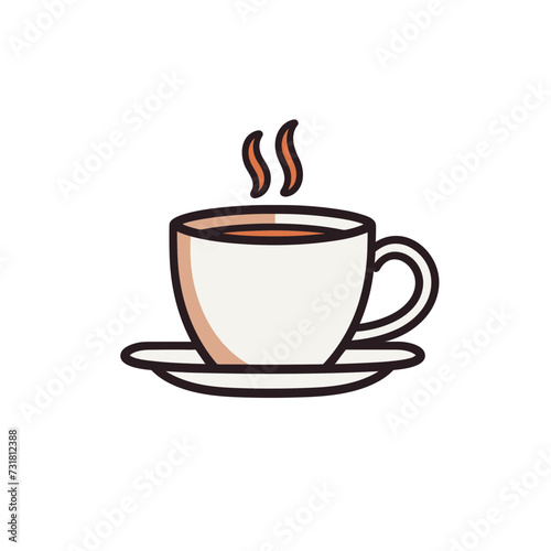 cup of coffee or tea vector illustration isolated transparent background, cut out or cutout t-shirt design