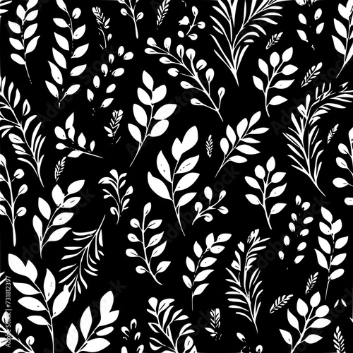 Wallpaper Mural floral seamless pattern, pattern, flower pattern, geometric pattern, diagonal pattern, floral, flower, seamless, design, ornament, vector, decoration, art, wallpaper, leaf, illustration, black, style, Torontodigital.ca