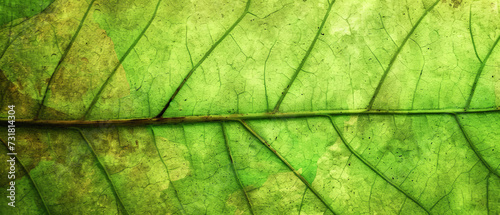 A macro shot capturing the complex network of veins in a green leaf, highlighting the texture and patterns of nature