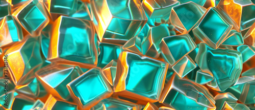 Abstract, glass-like structure with a crystalline appearance.
