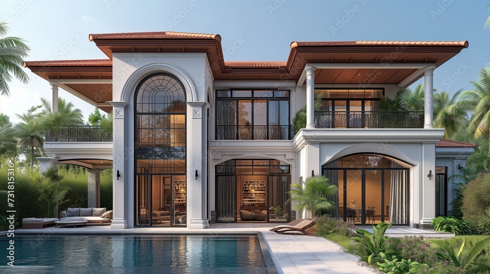 Fototapeta premium luxury house exterior