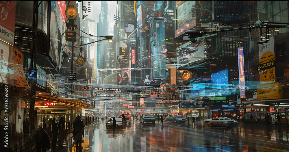 digital art futuristic cityscape wallpaper