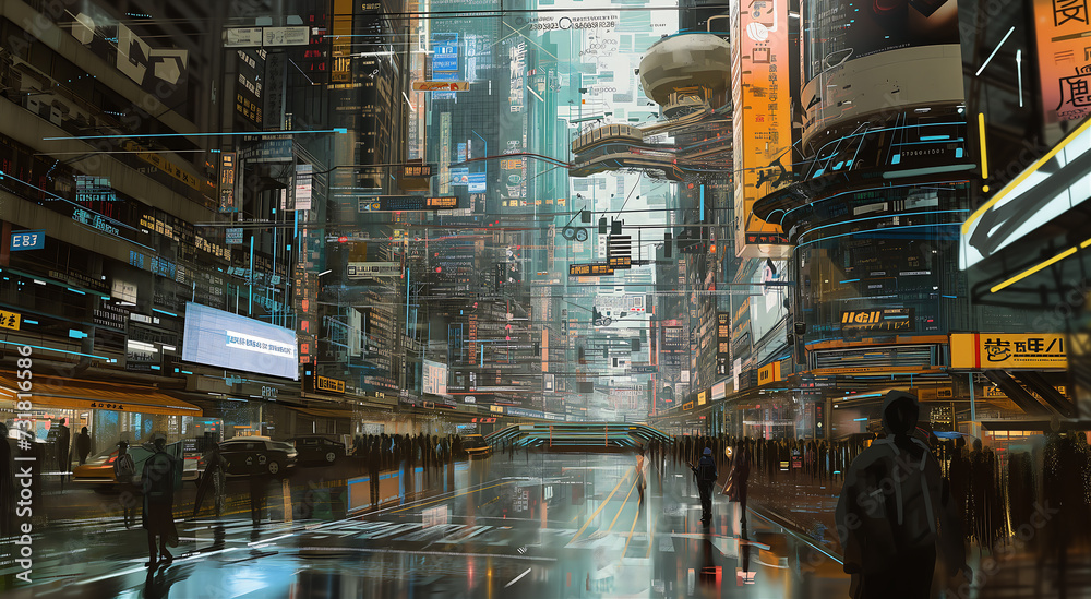 digital art futuristic cityscape wallpaper