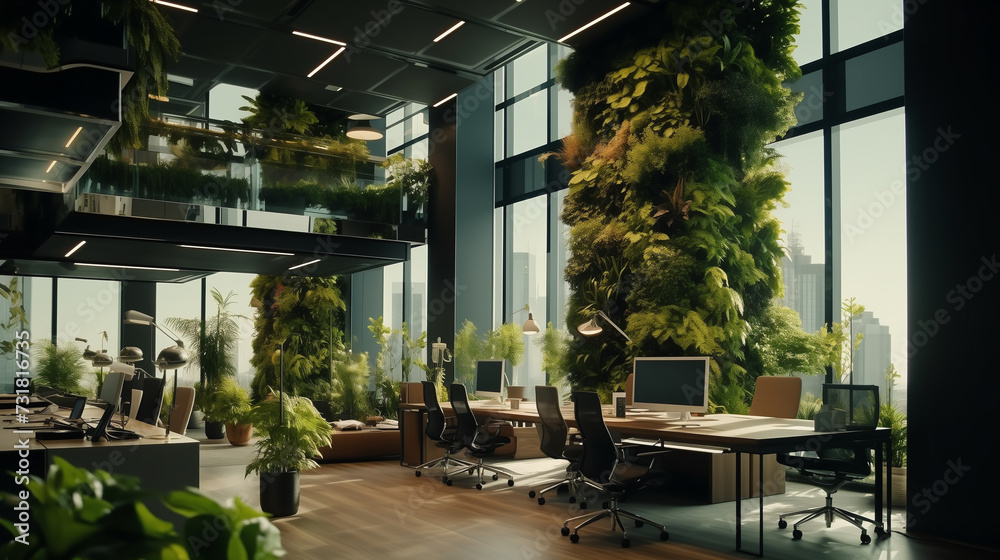 modern eco friendly office interior design decorated with plants or vertical gardens, go green modern eco friendly office interior design decorated with plants or vertical gardens, go green