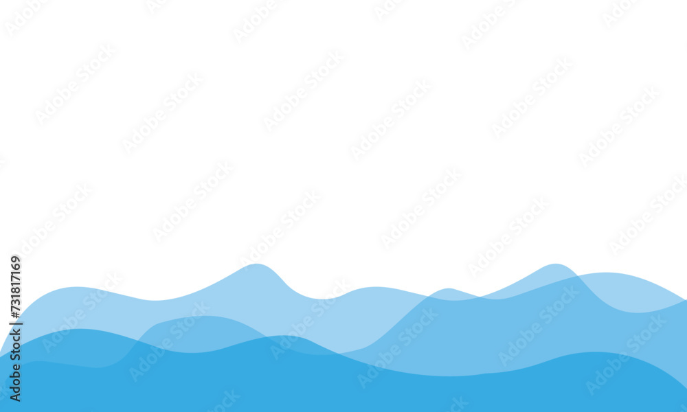 wave blue abstract background flat design