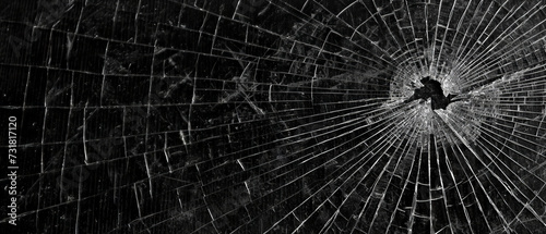 Spiderweb Crack on Dark Surface