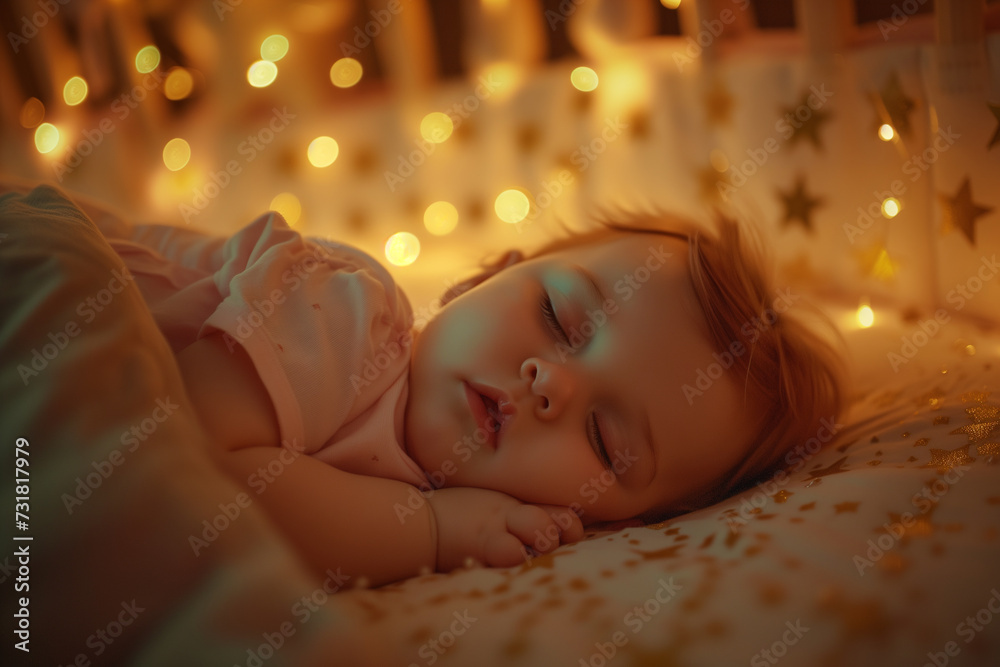 Close-up on sleeping baby Close-up on sleeping baby