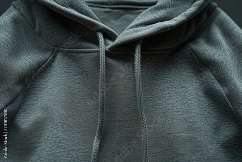 Neutral Gray Hoodie With Long Sleeves, Suitable For Design Mockups, Isolated Background. Сoncept Neutral Gray Hoodie, Design Mockups, Long Sleeves, Isolated Background