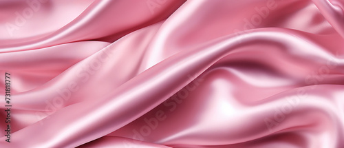 Delicate pink silk drapery with graceful folds and sheen