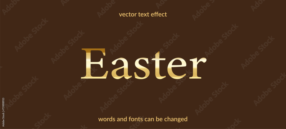 vector gold text effect editable font 2d Easter vector gold text effect editable font 2d Easter